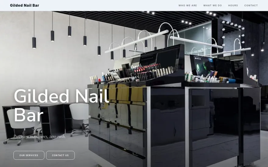 Gilded Nail Bar — live sample site preview