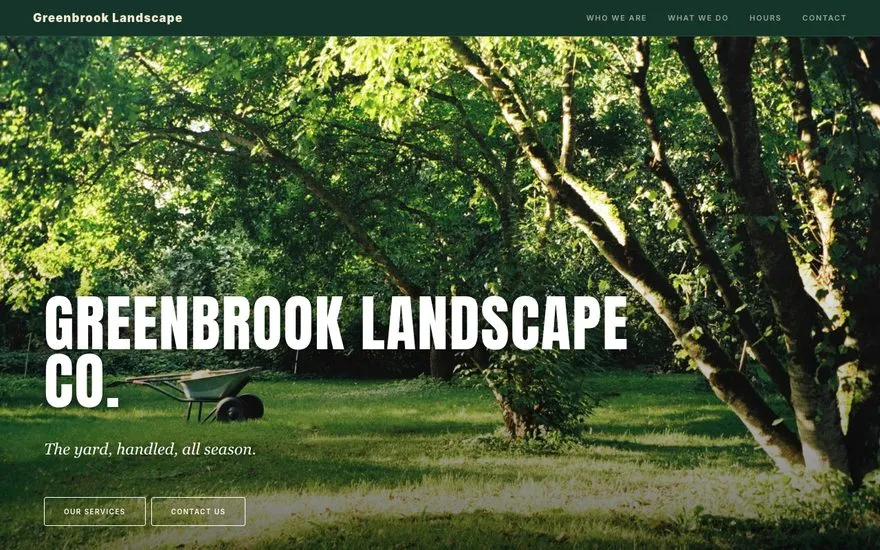Greenbrook Landscape Co. — live sample site preview