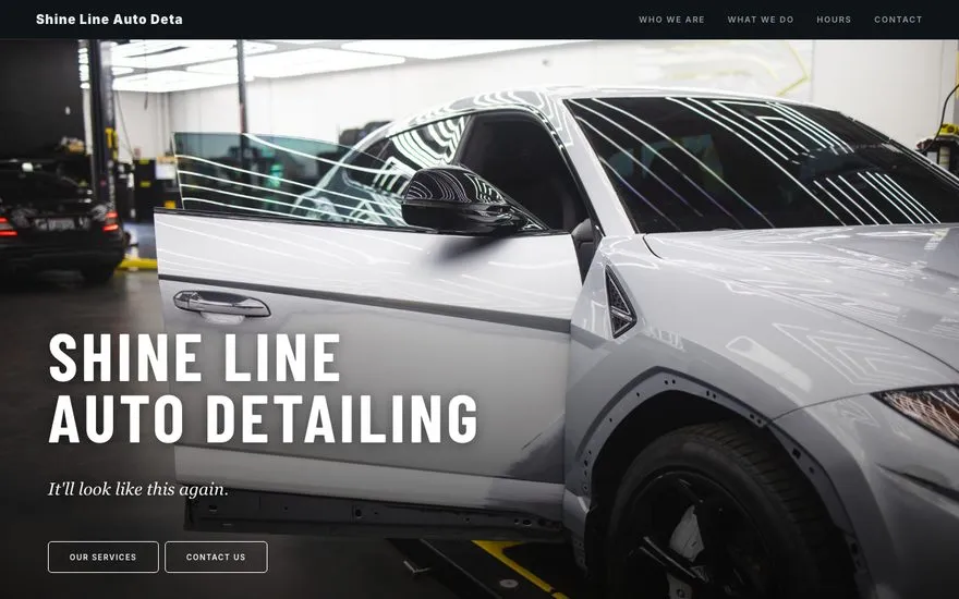 Shine Line Auto Detailing — live sample site preview