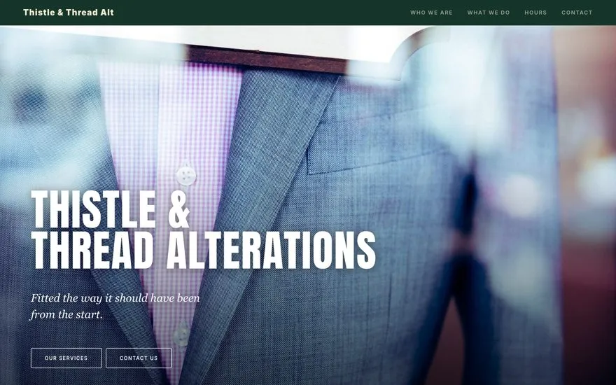 Thistle & Thread Alterations — live sample site preview