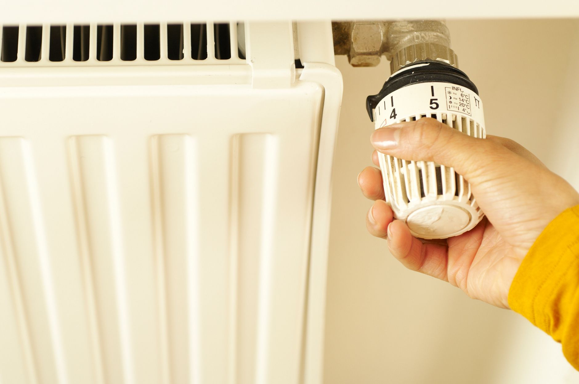 A newly installed thermostat